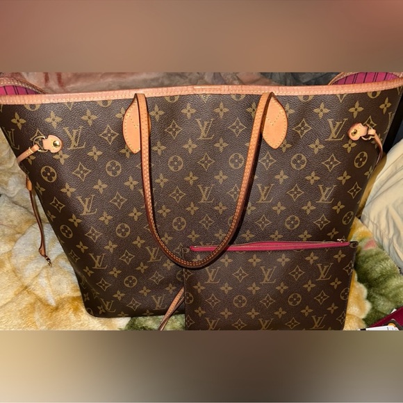 Louis Vuitton Handbags - Louis Vuitton Neverfull GM Brown Monogram with Wristlet Inner Pink Lining
